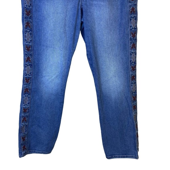 Sam Edelman Size 31 High Rise Slim Straight Jeans‎ Embroidered Southwestern Boho - Picture 4 of 15